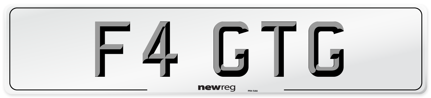 F4 GTG Number Plate from New Reg